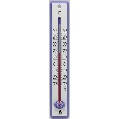 シンワ プラ寒暖計ブルー25cm