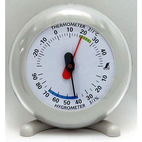 シンワ 温湿度計 Q−3 丸型 6.5cmライトグ