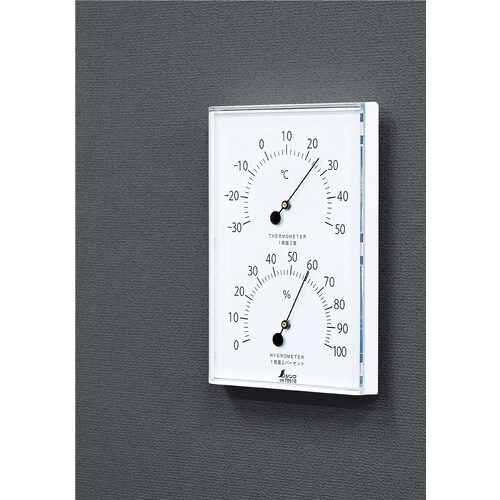 シンワ 温湿度計W−1 角型 ホワイト