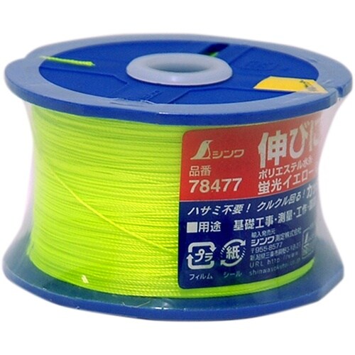シンワ ポリエステル水糸 リール巻蛍光イエロー 細