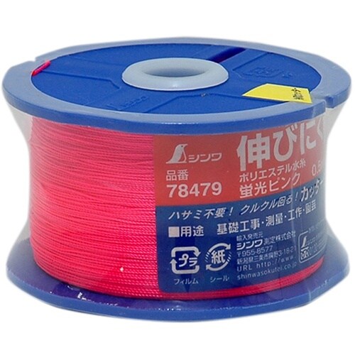 シンワ ポリエステル水糸 リール巻蛍光ピンク 細