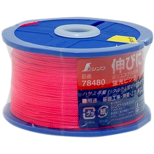 シンワ ポリエステル水糸 リール巻蛍光ピンク 太