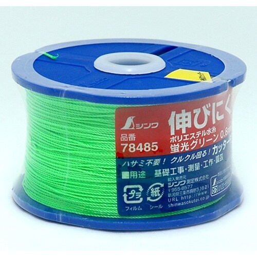 シンワ ポリエステル水糸 リール巻蛍光グリーン 太