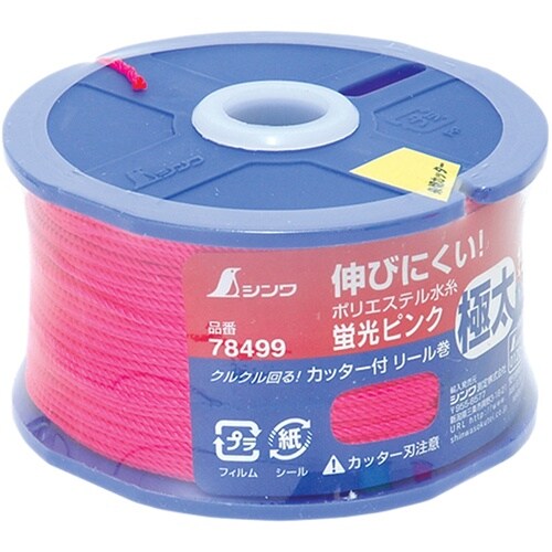 シンワ ポリエステル水糸 リール巻蛍光ピンク 極太