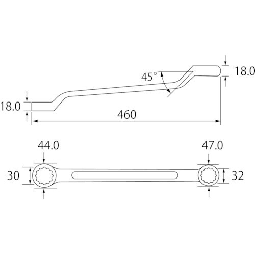 エビ 両口メガネレンチ 30X32mm