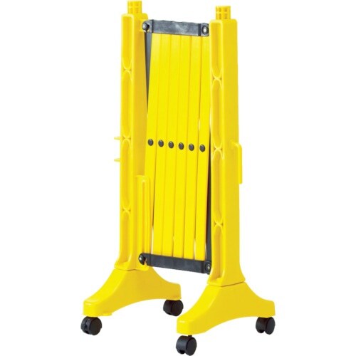 緑十字 伸縮式バリケード 黄/黒 高さ1m×幅0.