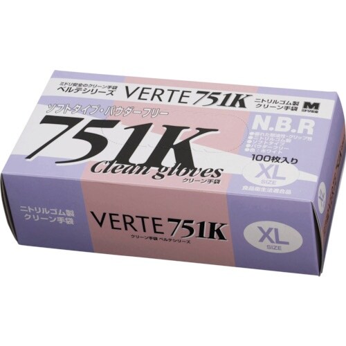 ミドリ安全 ニトリル使い捨て手袋 粉なし 白 LL