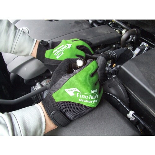 アトム 合皮手袋 ファインタッチ メカニック グリ