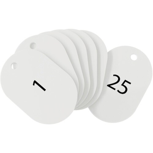 OP 番号札 大 番号入り1ー25 白 (25枚入