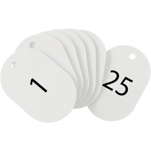 OP 番号札 小 番号入り1ー25 白 (25枚入