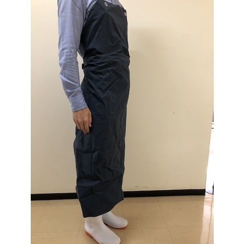 おたふく 6110 ワンタッチ前掛 胸付紺・ネイビ