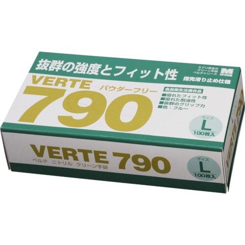 ミドリ安全 ニトリルディスポ手袋 ベルテ790 1