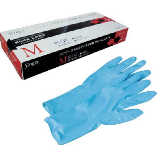 シンガー ニトリルディスポブルーロングPF M (