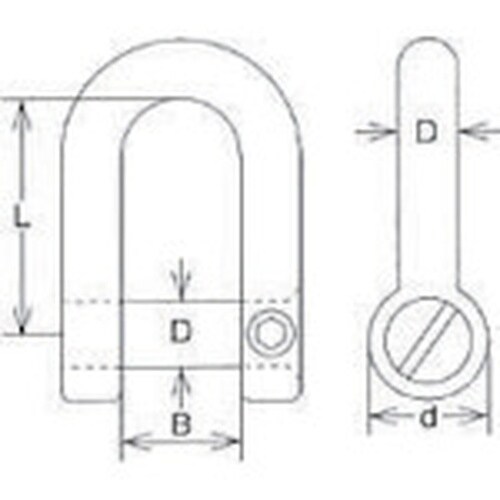 水本 ステンレス ネジ止め沈みシャックル 長さ40