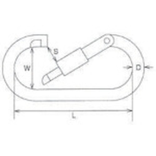 水本 ステンレス カラビナ(環なし) 線径10mm