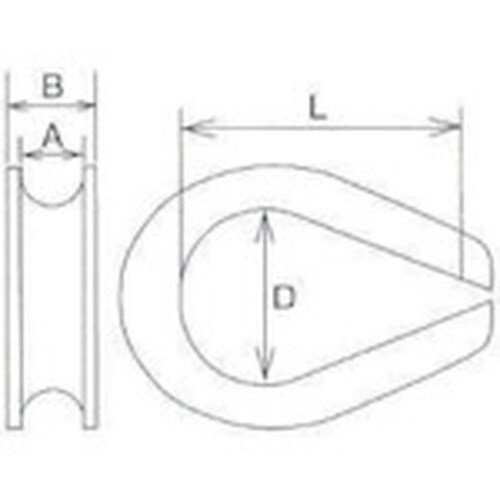 水本 フック ステンレス 豆シンブル 使用ロープ径