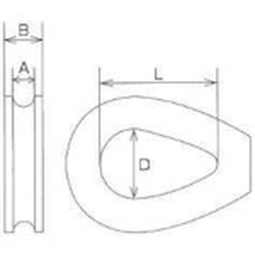 水本 フック ステンレス シンブル 使用ロープ径3
