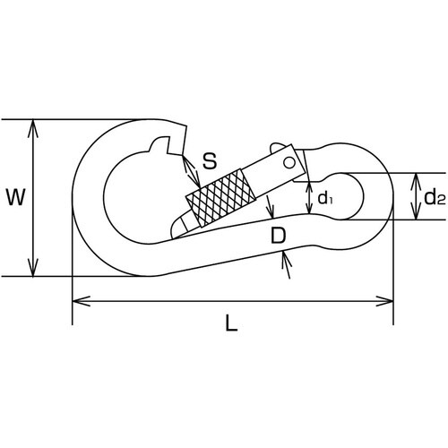 水本 ステンレス 環付スナップフックNB型 線径1