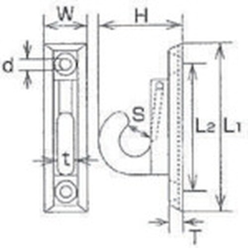 水本 ステンレス ウォールフックPD型ポール用 1