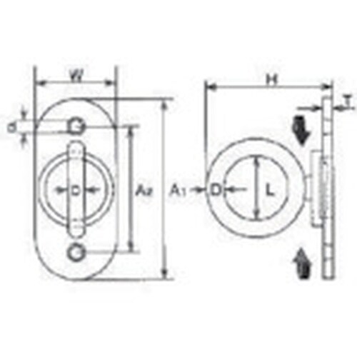 水本 アイプレート ステンレス 回転パッドアイ 内