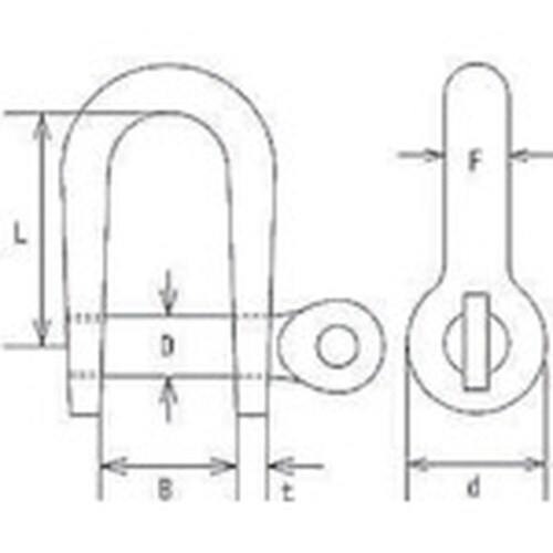 水本 ステンレス 半丸シャックル 長さ25mm 内