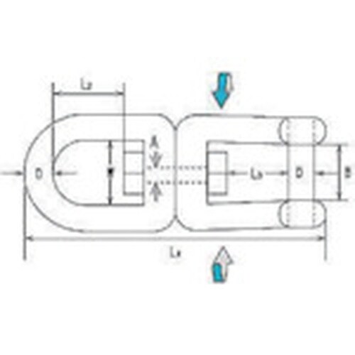 水本 ステンレス 沈みシングルシャックル 全長89