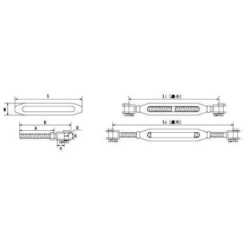水本 ステンレス 枠式ターンバックルJ&J 捻子径