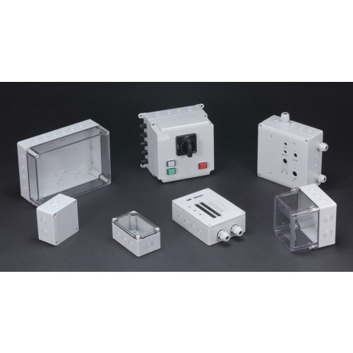タカチ ノックアウト付防水・防塵ボックス 透明/ホ
