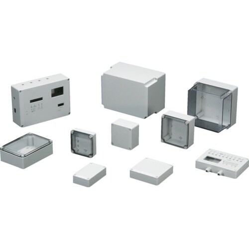 タカチ 防水・防塵ポリカボックス 透明/ホワイトグ