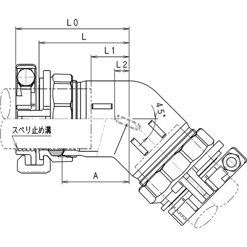 SKカワニシ ポリエチレン管用継手 SKX45°エ