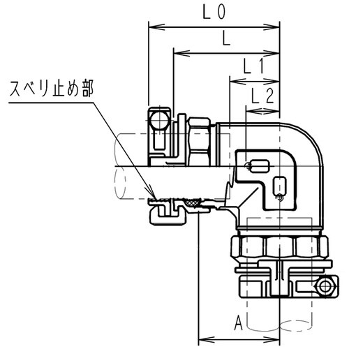 SKカワニシ 塩ビ管用継手 SKXエルボV50