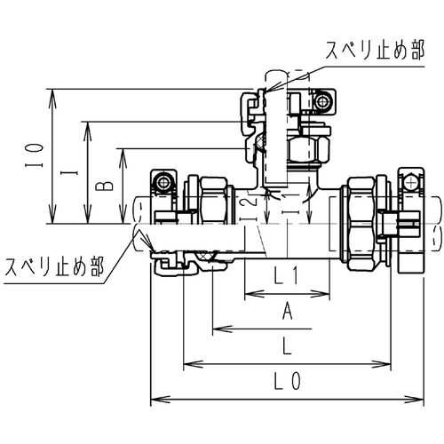 SKカワニシ 塩ビ管用継手 SKXナット付チーズV