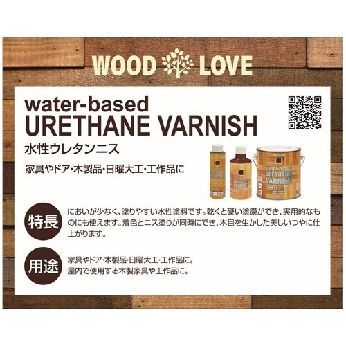 ニッぺ 水性ウレタンニス 250ml クリヤー 3