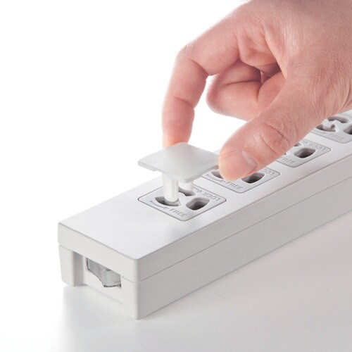 SANWA 電源タップ用コンセントキャップホワイト