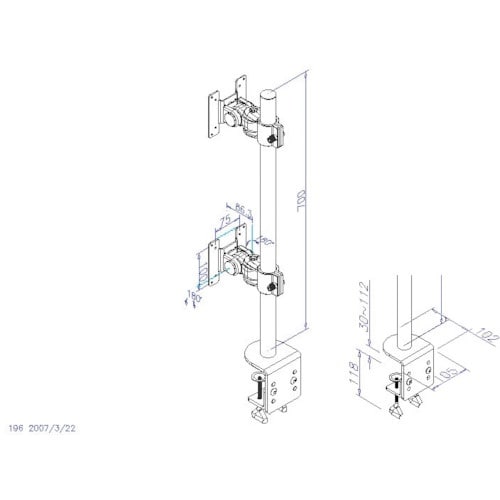 サンコー 4軸式デュアルモニタースタンド