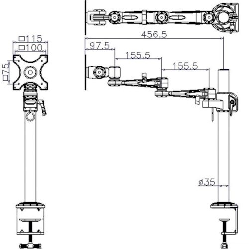 サンコー 4軸式スウィベルアーム2(ポール取り付け