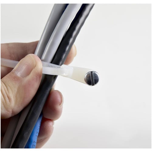 ネジ止め穴付きケーブルタイ/結束バンド/100本入