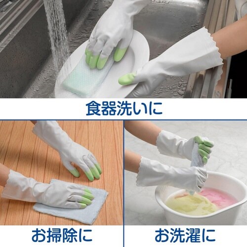 ファミリー ビニールうす手指先強化 L グリーン