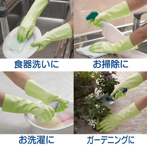 ファミリー ビニール中厚手指先強化 L グリーン