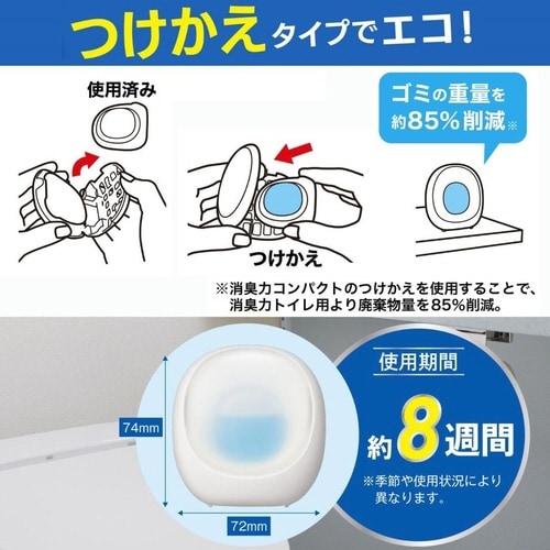消臭力コンパクト トイレ用 本体 RFサボン×3