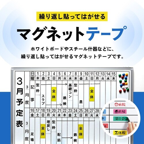 テプラ PROテープ 白マグネット18mm黒字×5