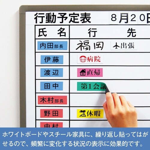 テプラ PROテープ 白マグネット18mm黒字×5