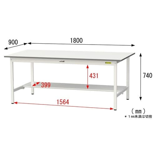SUP1890TWWワーク固定式テーブル150