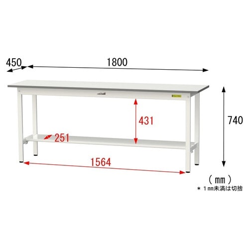 SUP1845TWWワーク固定式テーブル150