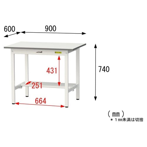 SUP−960TWWワーク固定式テーブル150