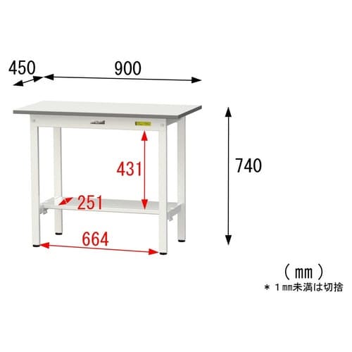 SUP−945TWWワーク固定式テーブル150