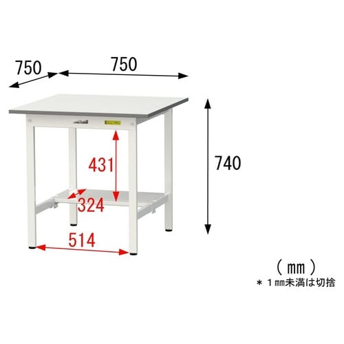 SUP−775TWWワーク固定式テーブル150