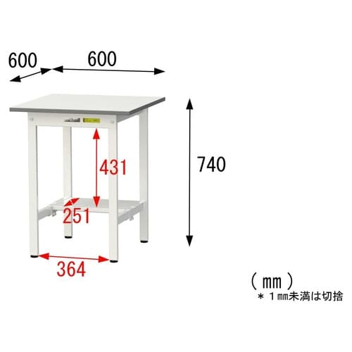 SUP−660TWWワーク固定式テーブル150