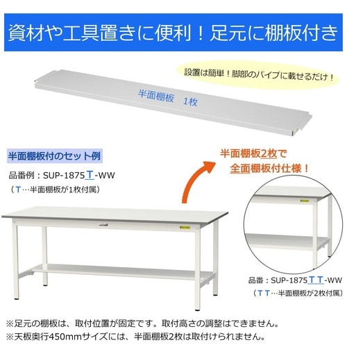 SUPH660TWWワーク固定式テーブル150