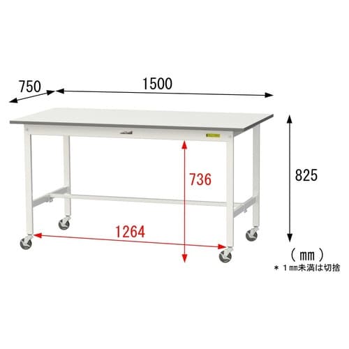 SUPC1575WWワーク移動式テーブル150